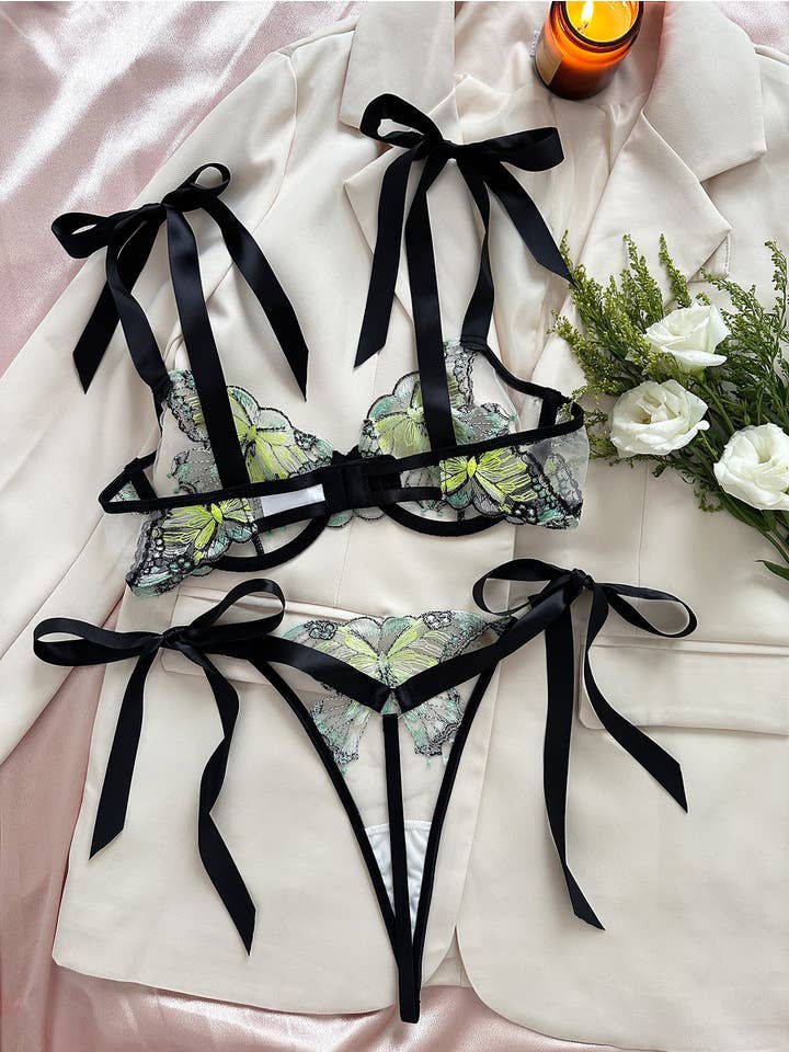 Sweetkama - Wholesale Lingerie Set – women's - Butterfly Embroidery 2PCS Lingerie Sets2