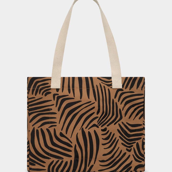 Hindbag - Wholesale Tote Bag - Women's - Claude Zebra Cinnamon Tote Bag3