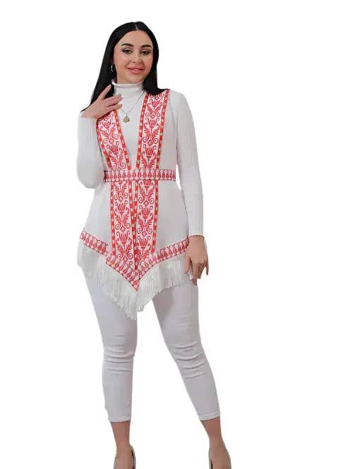 Breezy Elegance: Luxurious Chiffon Fabric Vest for wholesale by Palestinian Elegance