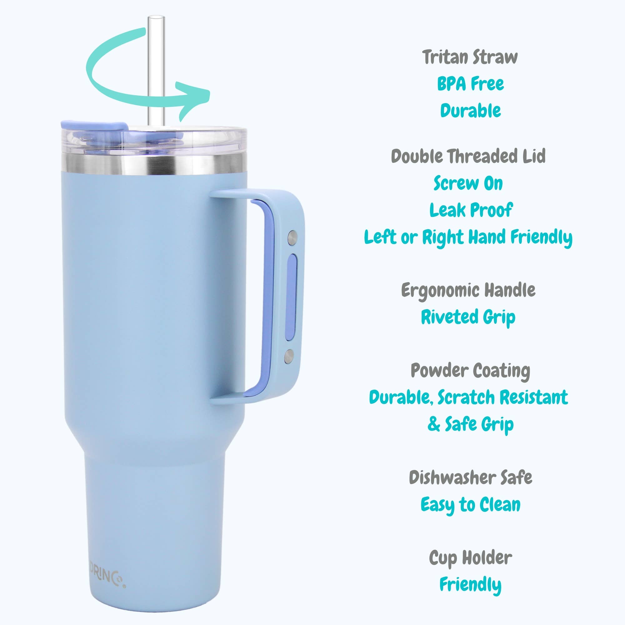 Drinco - Vendita all'ingrosso Bicchiere/tazza termica - Bicchiere termico Drinco BigSur da 40 oz e 30 oz con manico, cannuccia e coperchio flip25