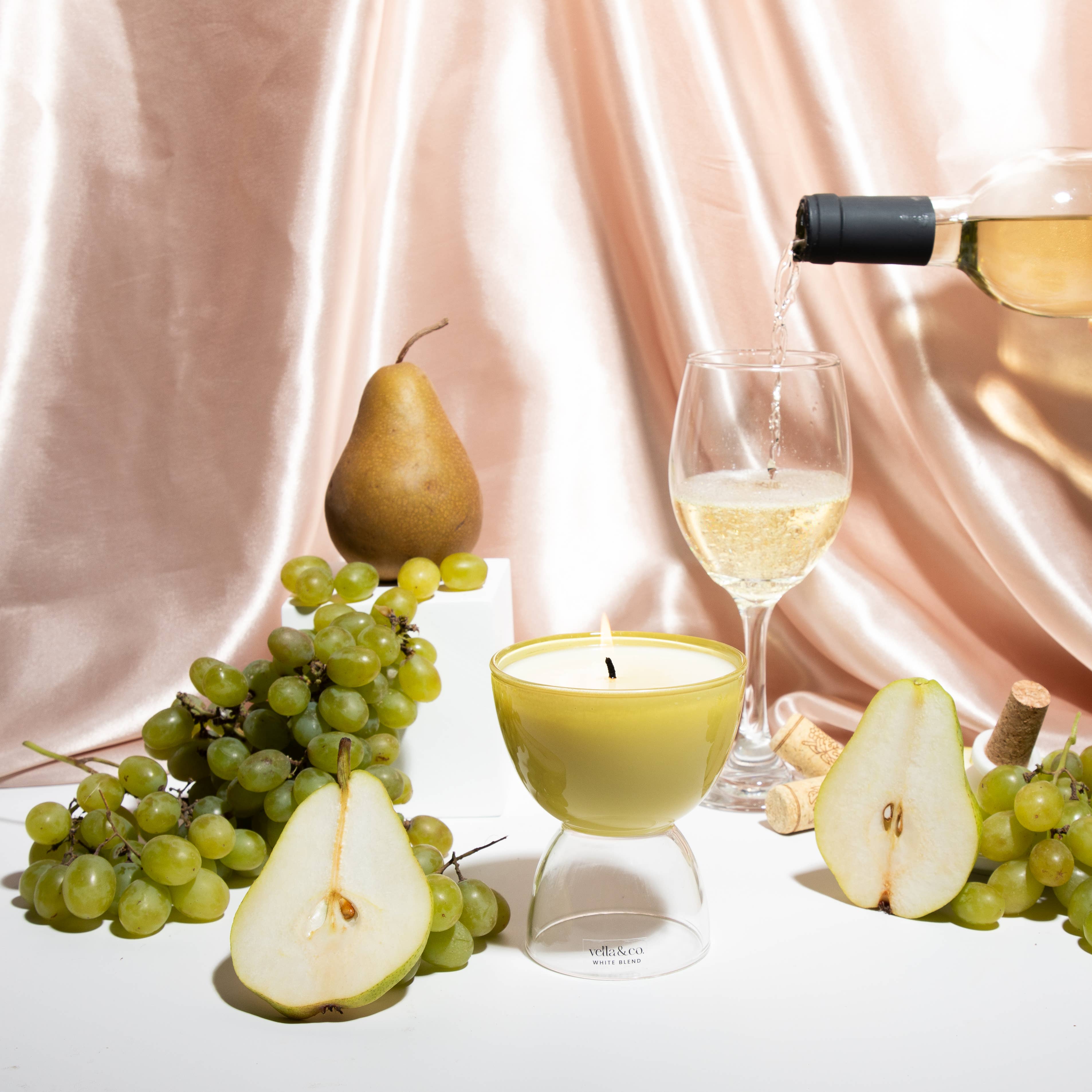 Vella & Co. by Vellabox - Wholesale Jar/Filled Candle - White Blend – 6oz Wine-Inspired Soy Candle in Reusable Glass2