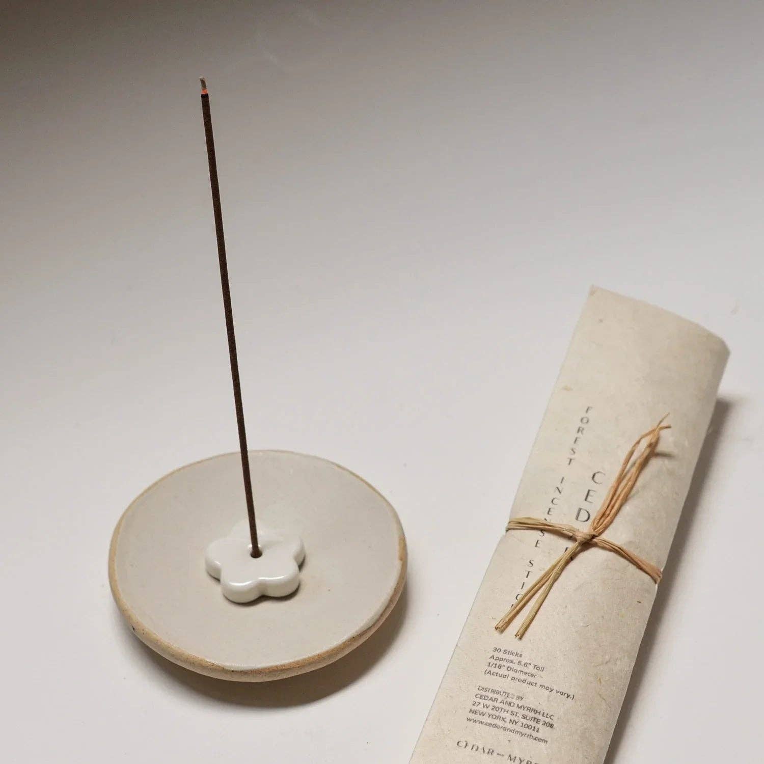 Cedar and Myrrh - Wholesale Incense - Cedarwood Incense Stick Set – 30 Sticks with Ceramic Holder3