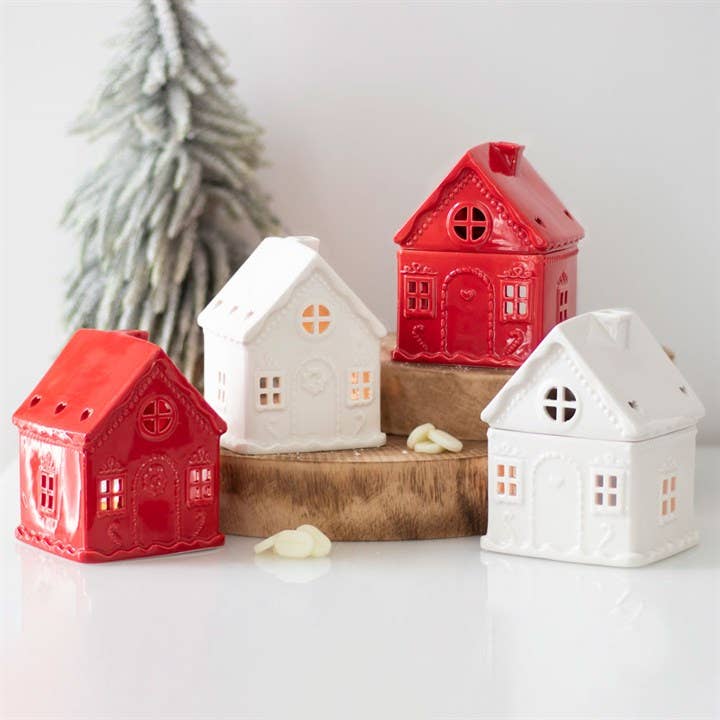 Something Different Wholesale - Wholesale Kaarsenhouder - Witte kerstkaarshouder Gingerbread House theelichtje4