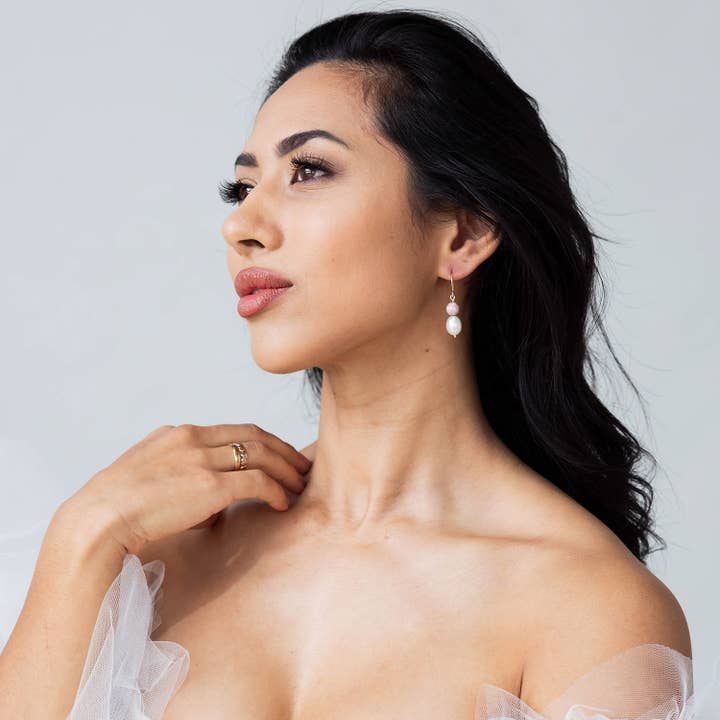 Einzigartige Rhodonit-Perlenohrringe im Drop-Stil für den Großhandel von Love Story Atelier