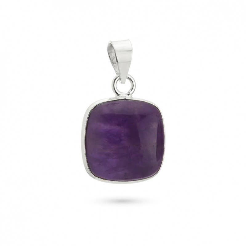 UniArt - Wholesale Individual Charm/Pendant - Silver Pendant with Stone, Basic Cushion Model0