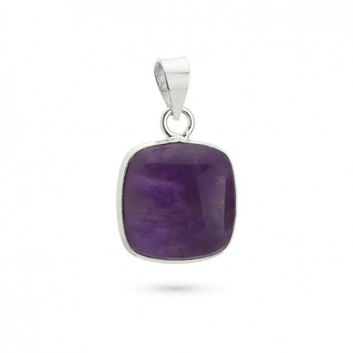 UniArt - Wholesale Individual Charm/Pendant - Silver Pendant with Stone, Basic Cushion Model