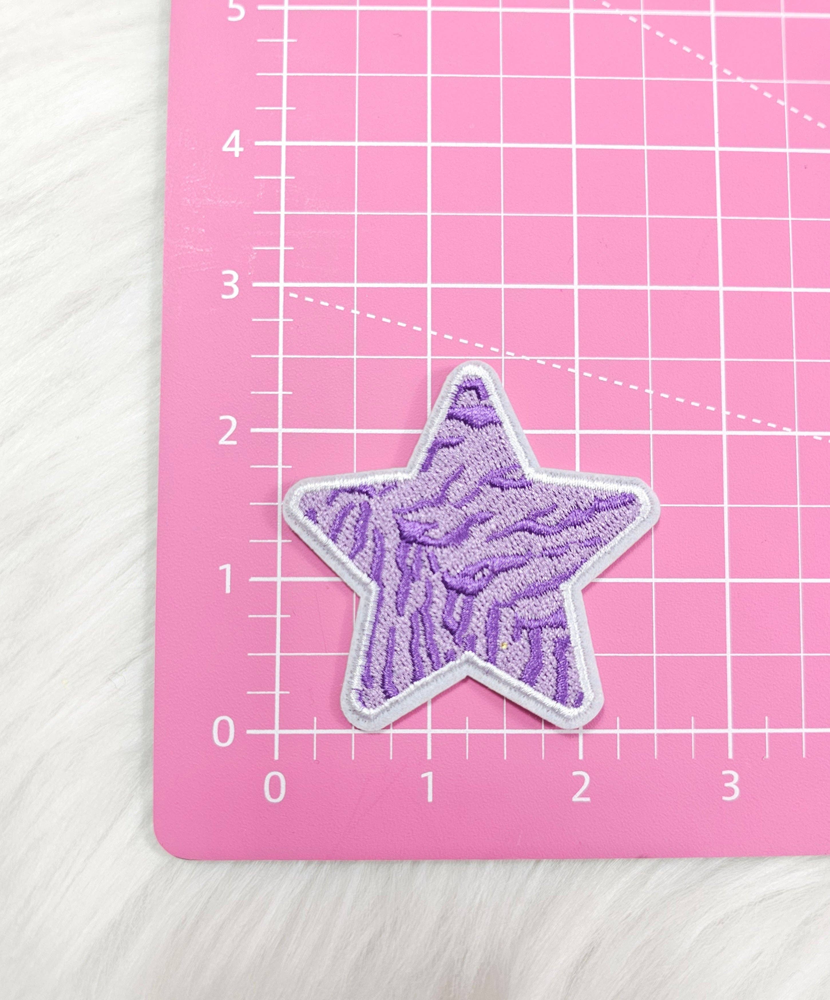 Scratch Decor - Wholesale Patch - Purple Animal Tiger Stripe Star Embroidery Iron On Patch2