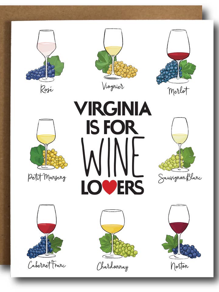Virginia is for Wine Lovers for wholesale by The Card Bureau