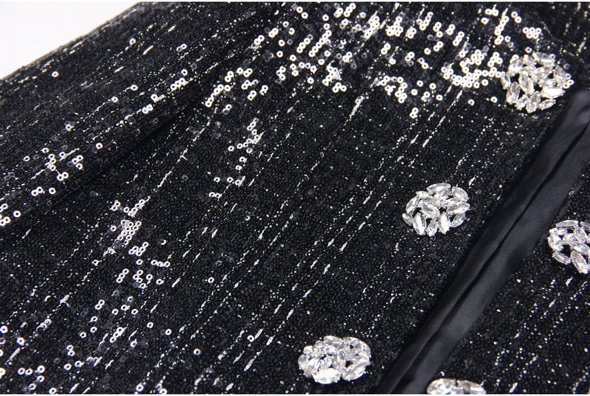 Productseeker - Wholesale Jas - Dames - JK065Y Chic jasje met pailletten en diamanten9