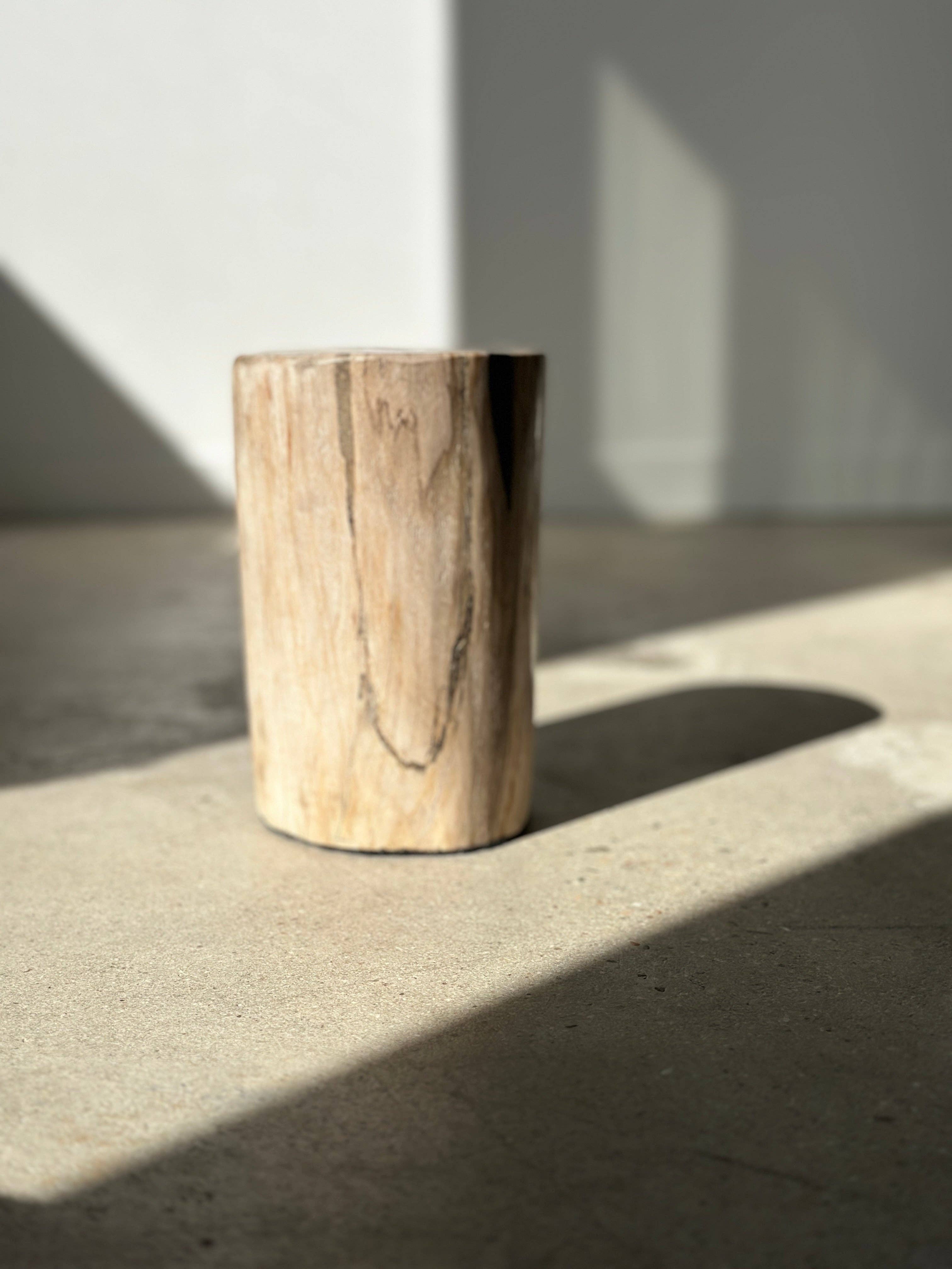 Office Objets - Wholesale Side Table - White petrified wood side table with black spots H:27.5 D:1852