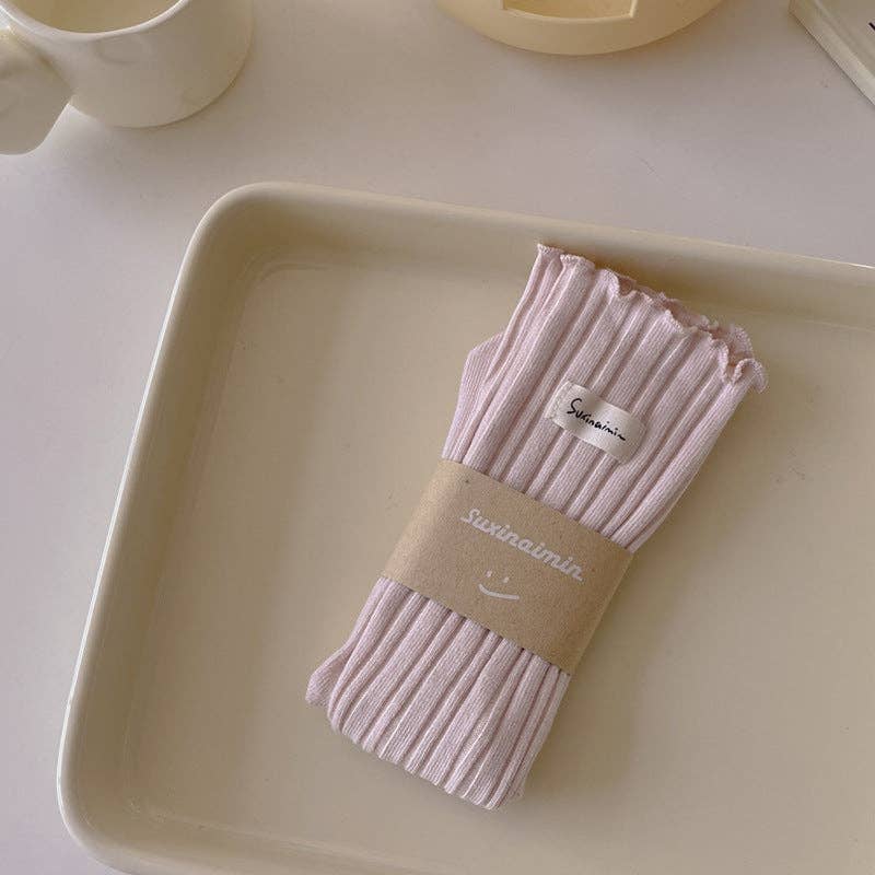 Dipped Shop - Wholesale Socks - Women's - Sweet Solid Color Flounce Soft Socks DP25A4507