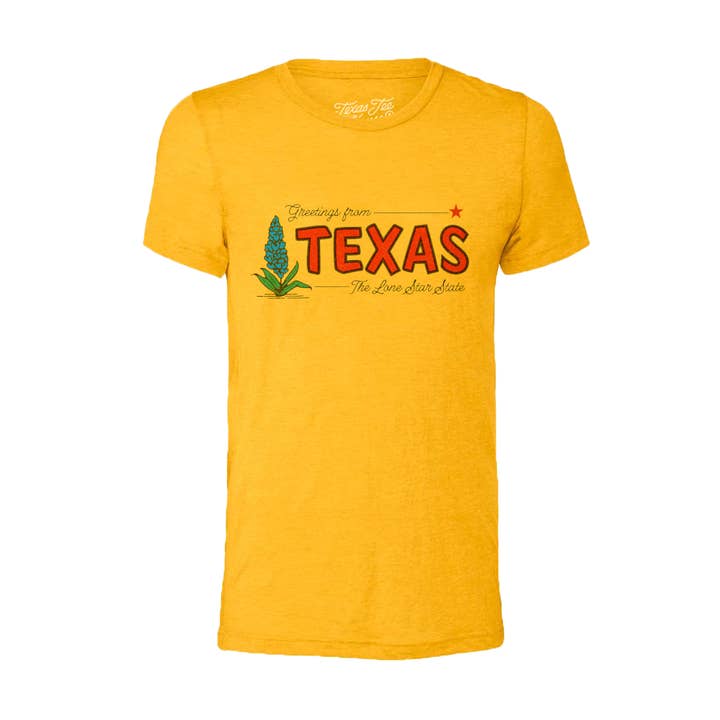 Greetings From Texas Bluebonnet T-Shirt for wholesale by NORMAN ROSCOE