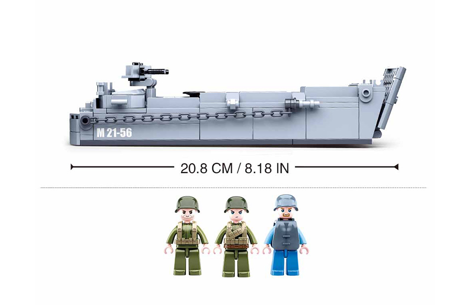 Texas Toy Distribution – wholesale Building set – Child – WW2 D-Day Higgins Landing Craft Building Brick Kit (182 pcs)4