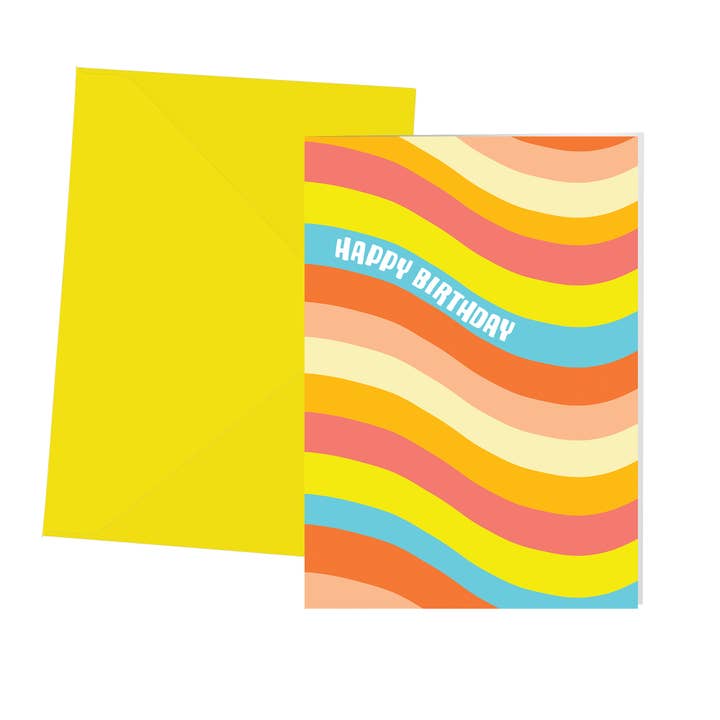 Greeting Card Wavy Happy Birthday for wholesale by La La Land