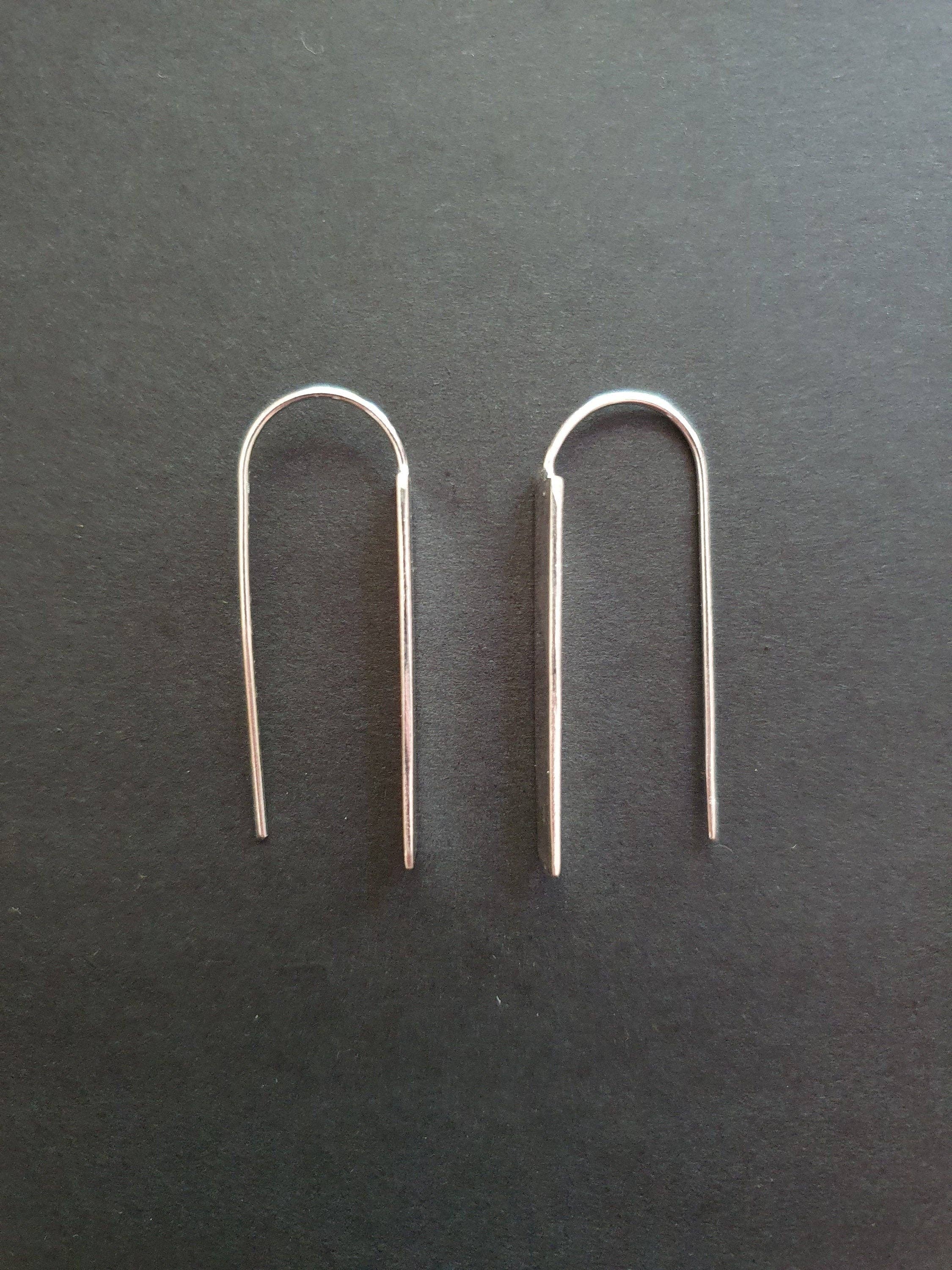 Kaali Boutique – wholesale Dangle earrings – Minimalist Geometric Bar Silver Pendant Drop Earrings / Chic Ethnic Boho Classic Bohemian Chic  Gypsy Spiral Hippie Festival Tribal style2