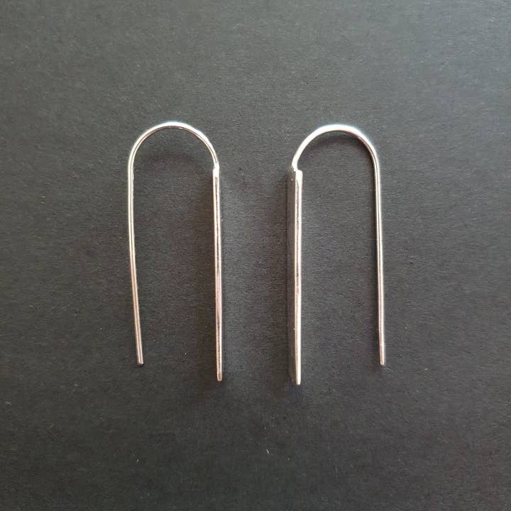 Kaali Boutique – wholesale Dangle earrings – Minimalist Geometric Bar Silver Pendant Drop Earrings / Chic Ethnic Boho Classic Bohemian Chic Gypsy Spiral Hippie Festival Tribal style2