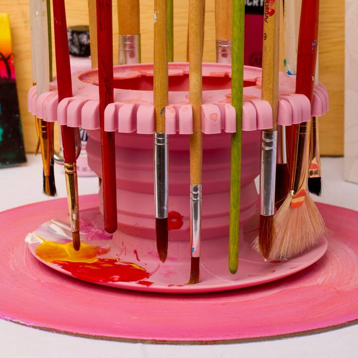 Paint Puck - Vendita all'ingrosso Portapennelli - CollapsiBowl™ - Paletta Portatile, Pulitore per Pennelli e Organizzatore