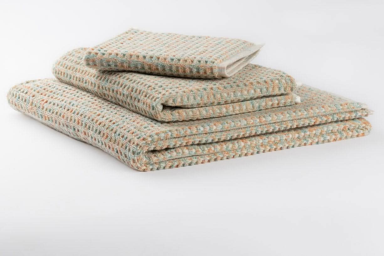 Turkish Towel Collection - Wholesale Bath Towel - Watercolors - Waffle Orange Green Melange0