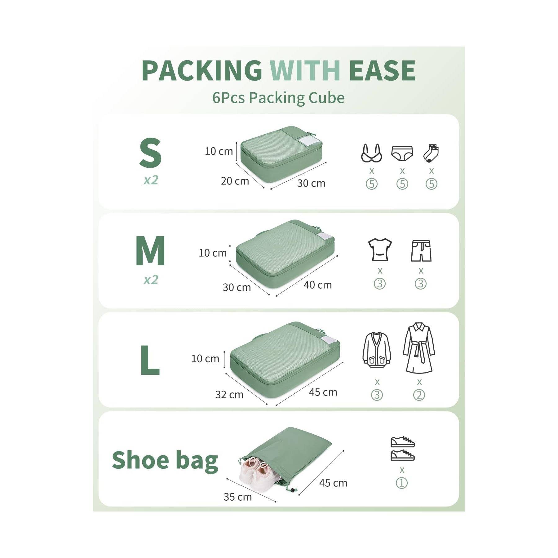 wandf – Engroshandel Pakkeemballage – 6 stk. kuffertorganisatorposer med mærke til rejsetilbehør45