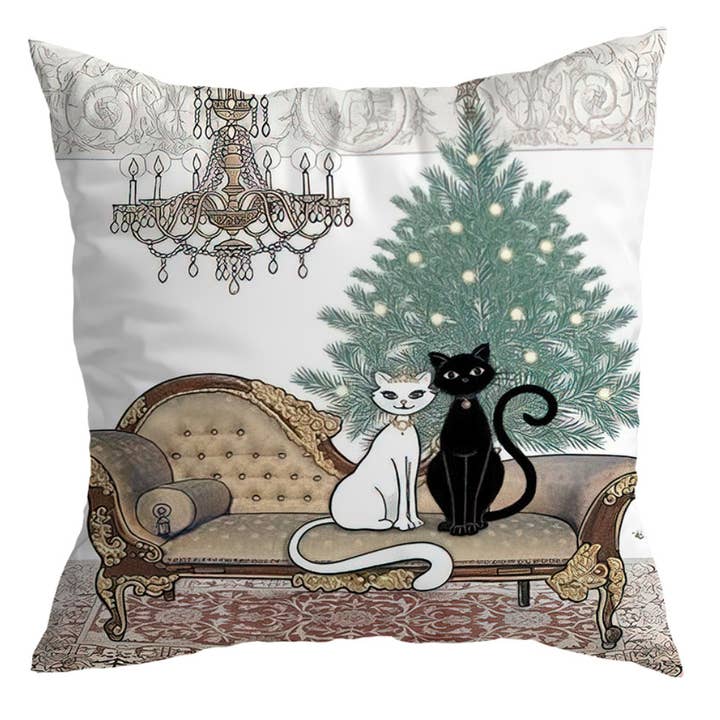Moderny - Wholesale Throw Pillow Cover - Vintage Black Cat Cushion Covers8