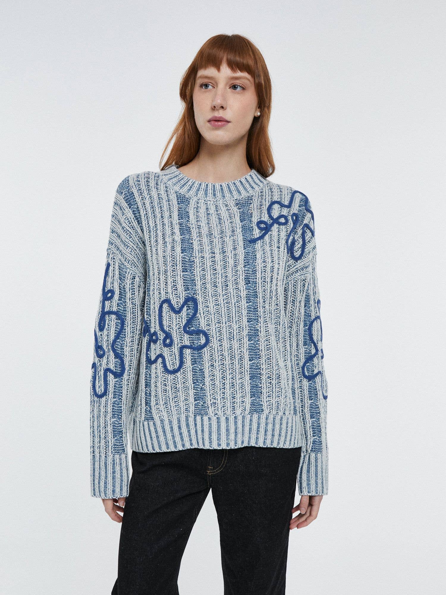 SWEET MAGIC MODA Y COMPLEMENTOS - Wholesale Knit Sweater - Women's - MARLED KNIT SWEATER WITH DETAILS