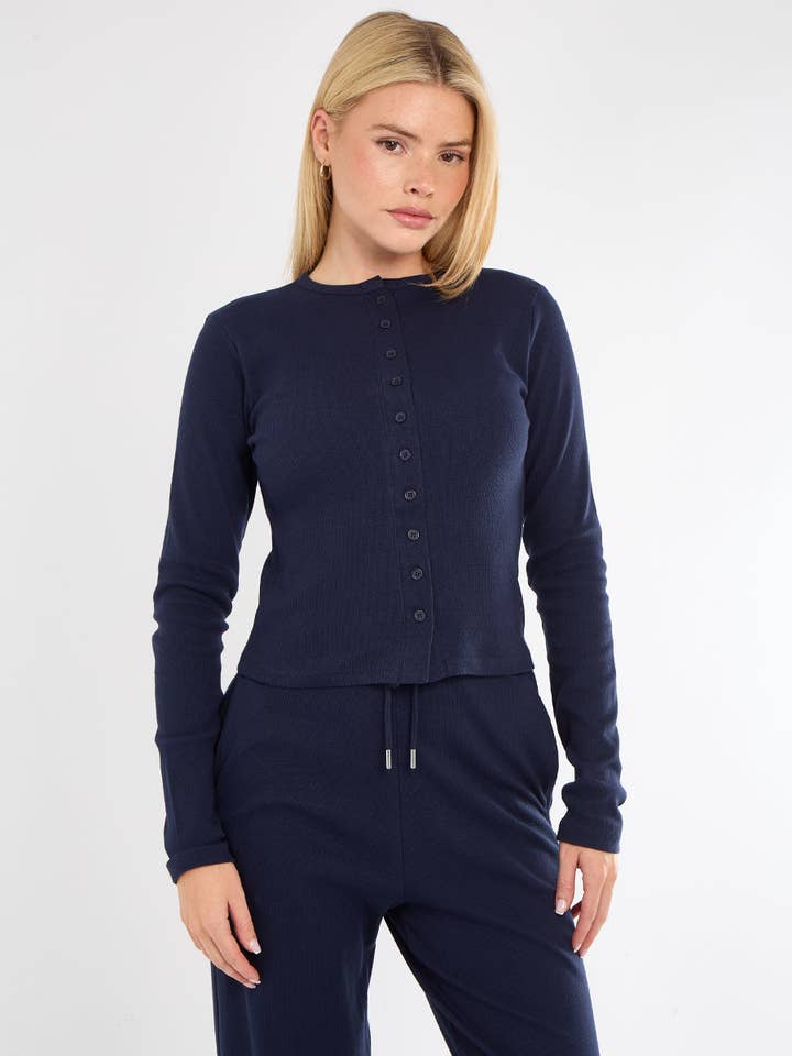 AX Labels - Wholesale Top & Pant Set (NOT Loungewear) - Women's - Ribbed Front Button Detail Top & Wide Leg Trouser Co-ord67