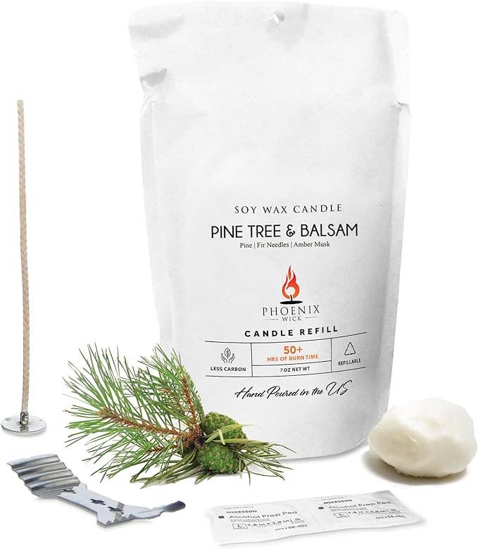 Phoenix Wick – Engroshandel DIY-hobbysæt – Pine Tree & Balsam - Stearinlysfremstillingssæt1