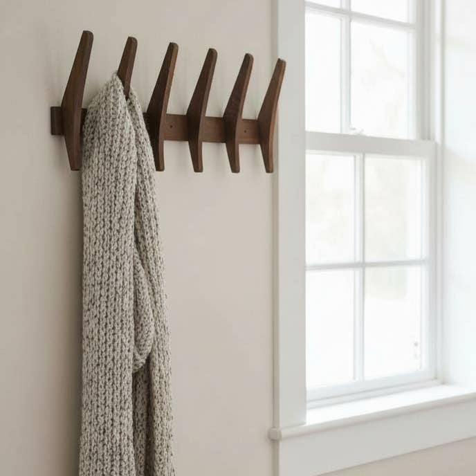 Made Market Co. – Gancho de parede por atacado – Cabideiro de Parede Grande de Madeira Estilo MCM0