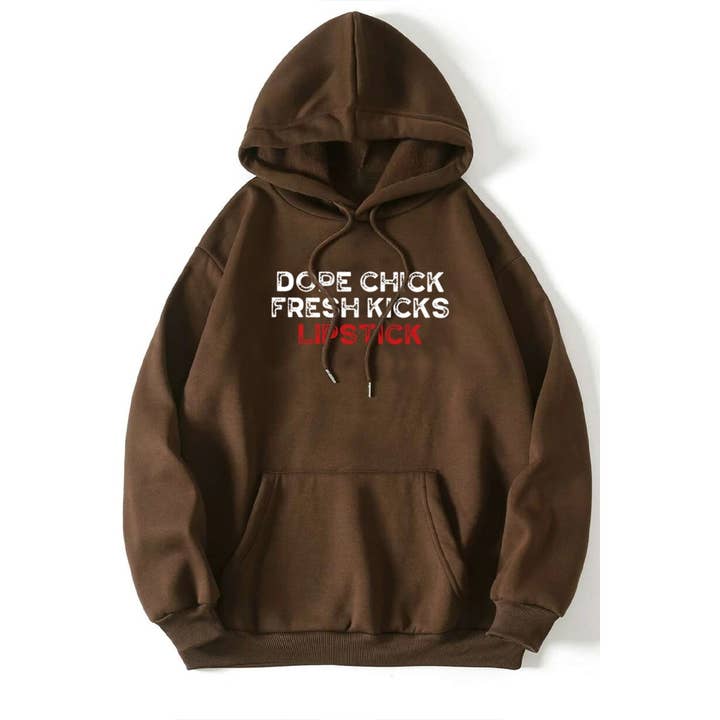 DOPE CHICK FRESH KICKS GRAPHIC WOMEN HOODIE for wholesale by crashangel.us
