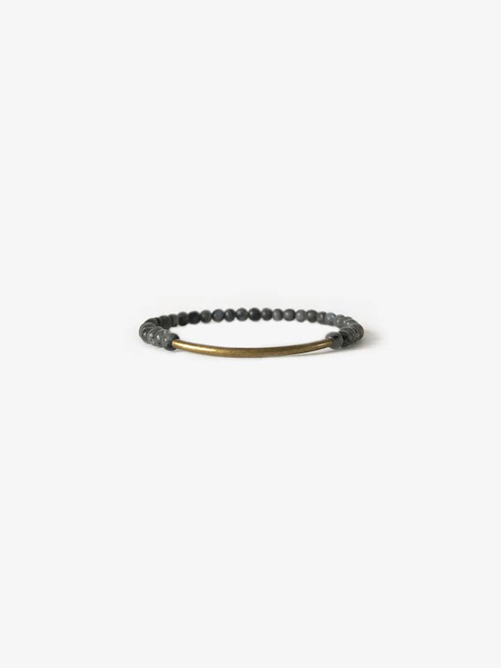 Tubular Bracelet - Grijze Larvikite voor wholesale door BRANCO