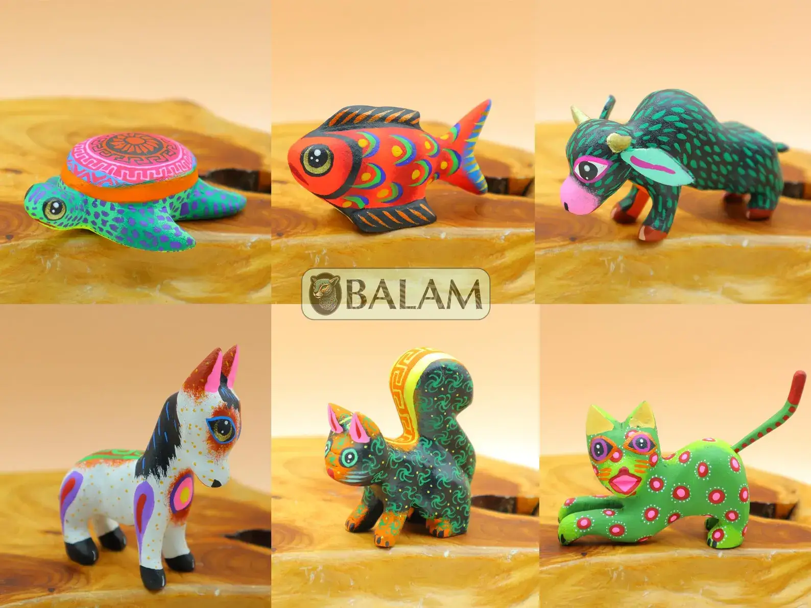 Balam Arts - Wholesale Sculpture - Small PREMIUM alebrije - Assorted Wood Carved Alebrijes1