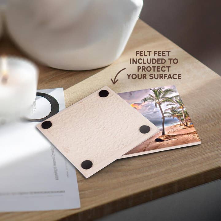 3dRose - Wholesale Coasters - 3dRose, Palm Trees On A Beach Against A Stormy Sea Light Infused Painting, Coaster3