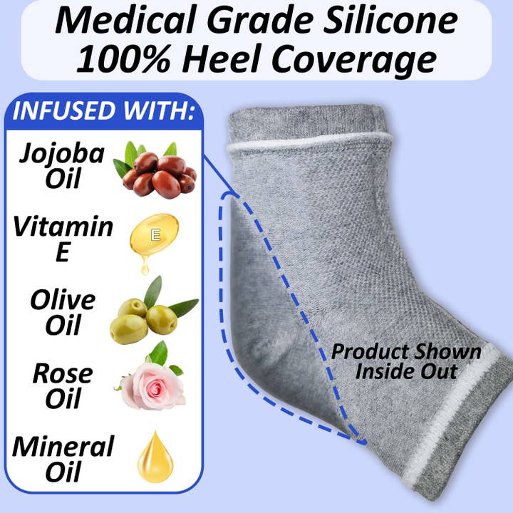 The Foot Medic - Wholesale Moisturizing Socks - 1 Pair Moisturizing Heel Socks for Cracked Heel Treatment