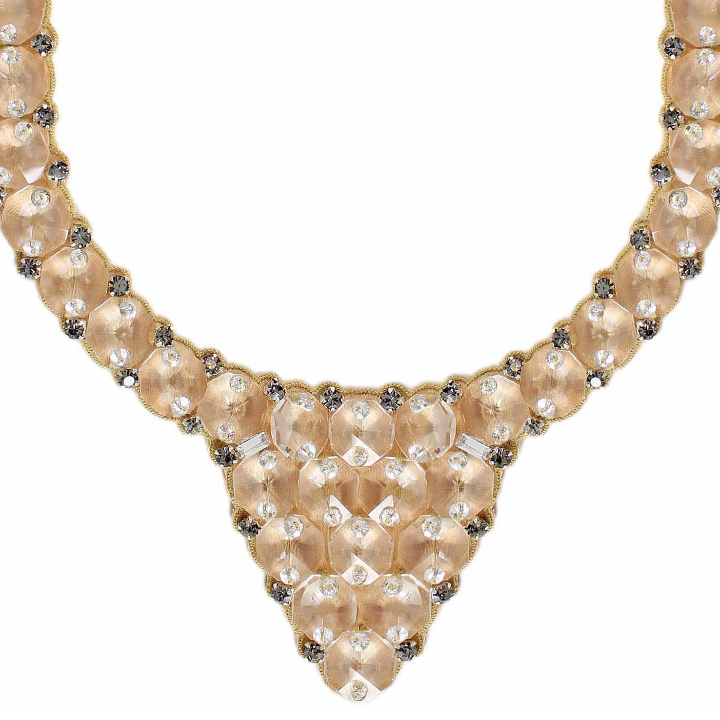 Vintage Addiction - Wholesale Bib Necklace - Vintage Crystal Pizzazz Bib Necklace0