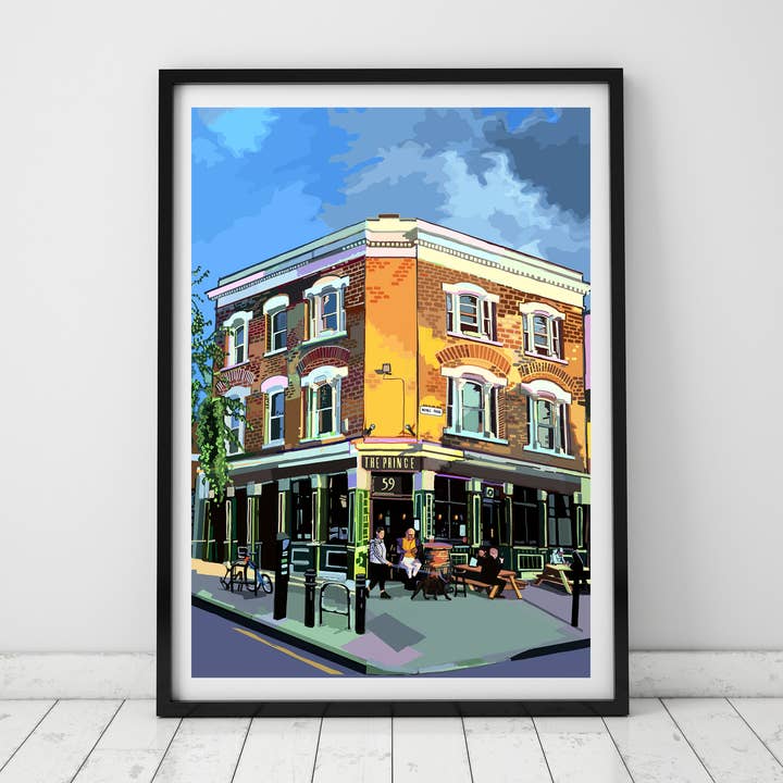 The Prince, Stoke Newington, London Illustration Print for wholesale by Tomartacus