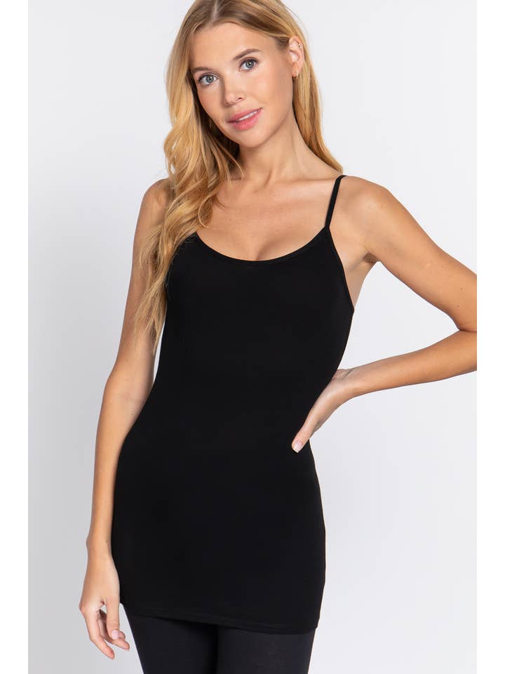 Active Basic | Active USA - Wholesale Camisole - Women's - Basic Tunic Cami w/adjustable Spaghetti Straps38