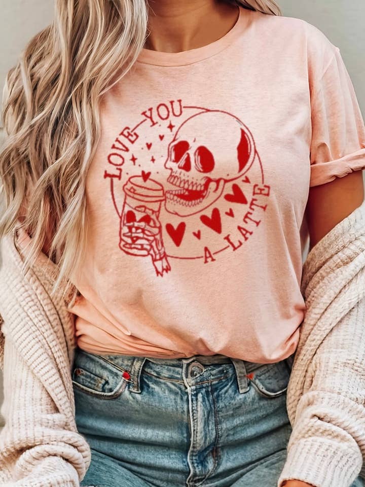 Love you a latte valentine t-shirt for wholesale by Axle Rose Co