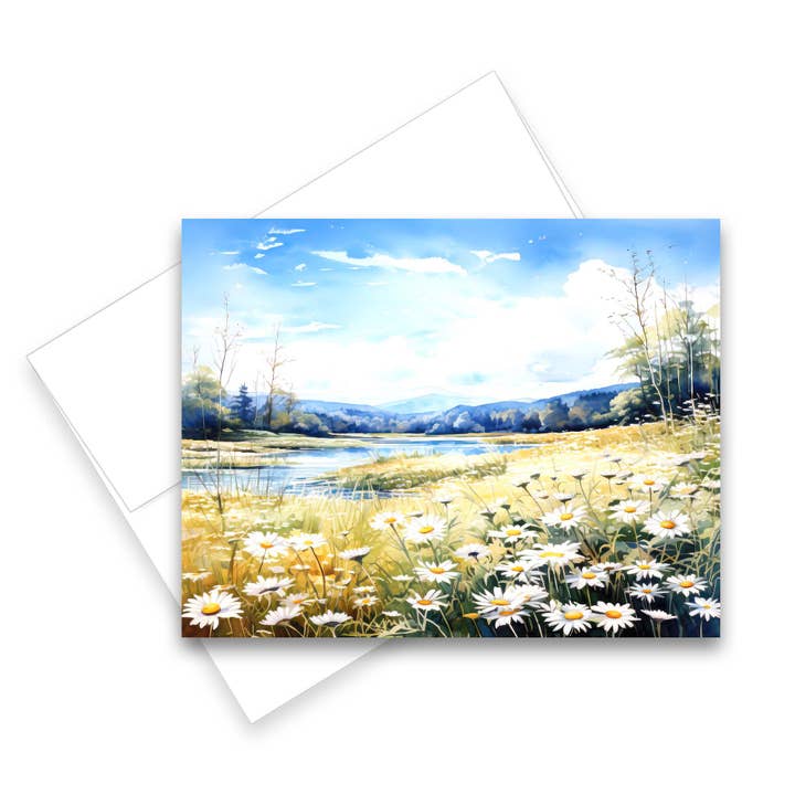 Countryside Daisy Notecard - Set of 1 or 4 - Greeting Cards for wholesale by Aria Rae