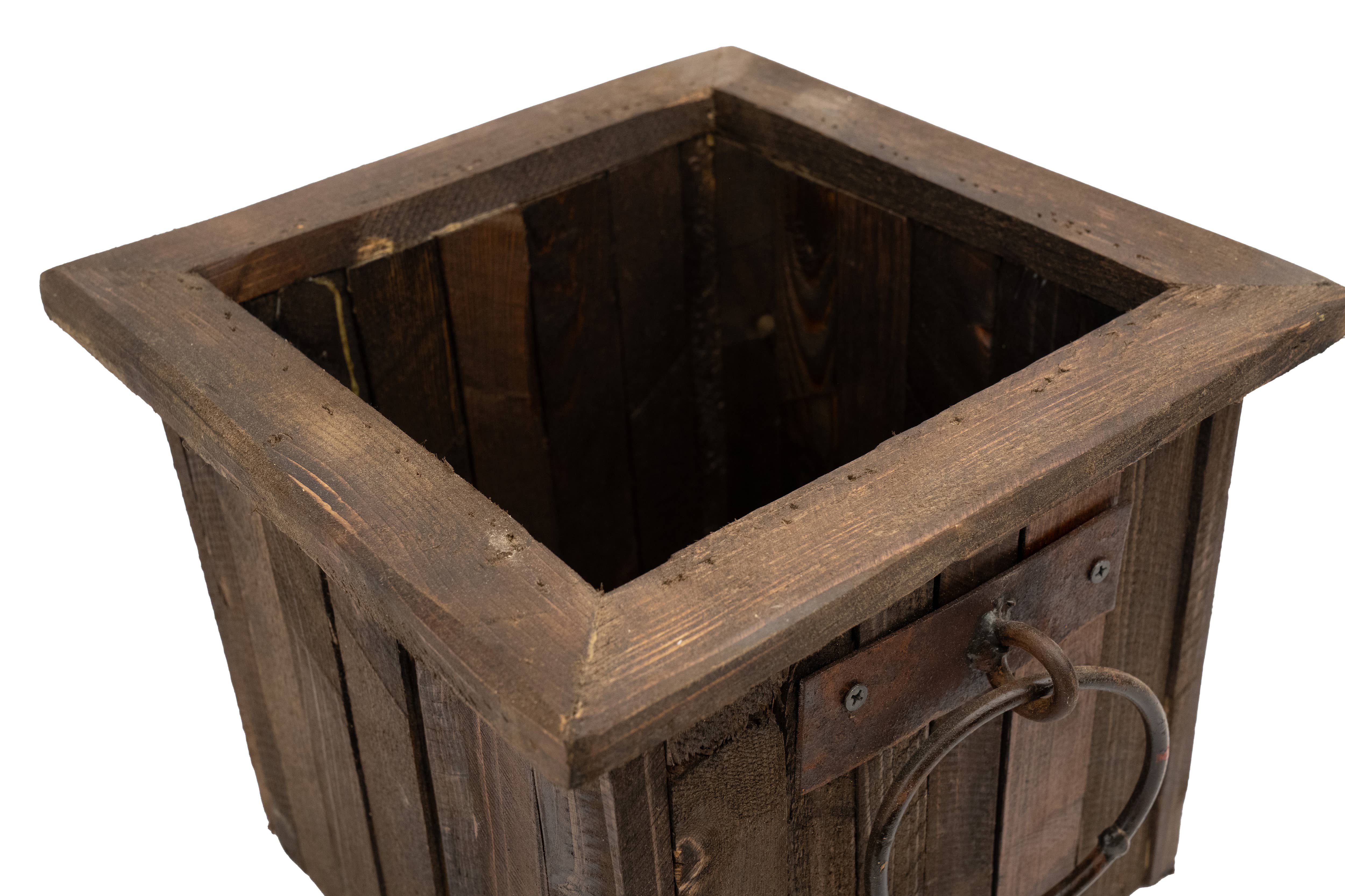 My Amigos Imports - Wholesale Planter Box - Gardner Rustic Wooden Square-Planter-11x11x10H-Garden Decor16