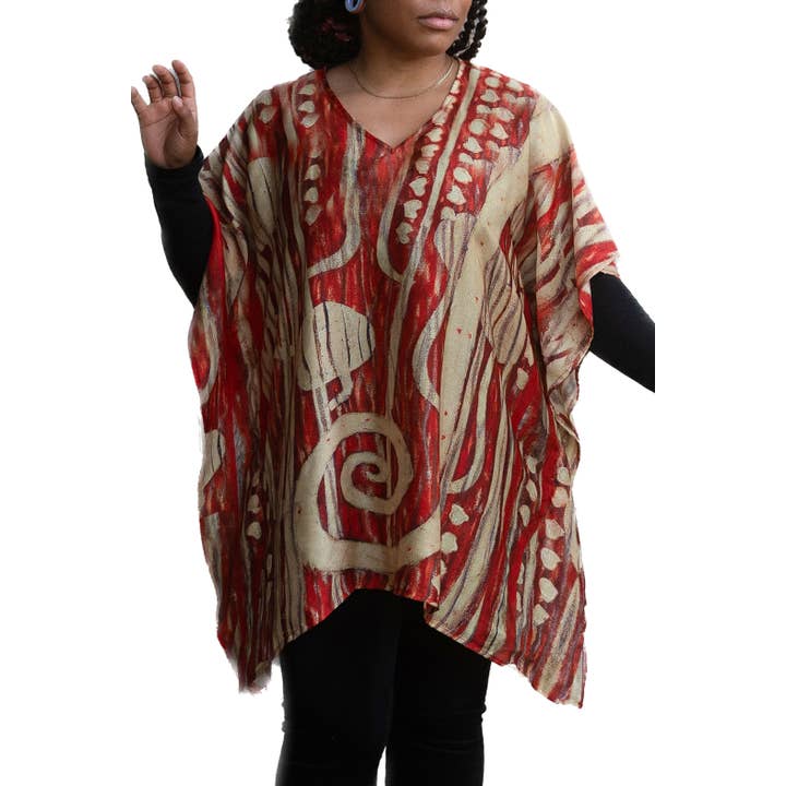 Klimt's rode jurk met popover - converteerbare kunsttop voor wholesale door Breeke