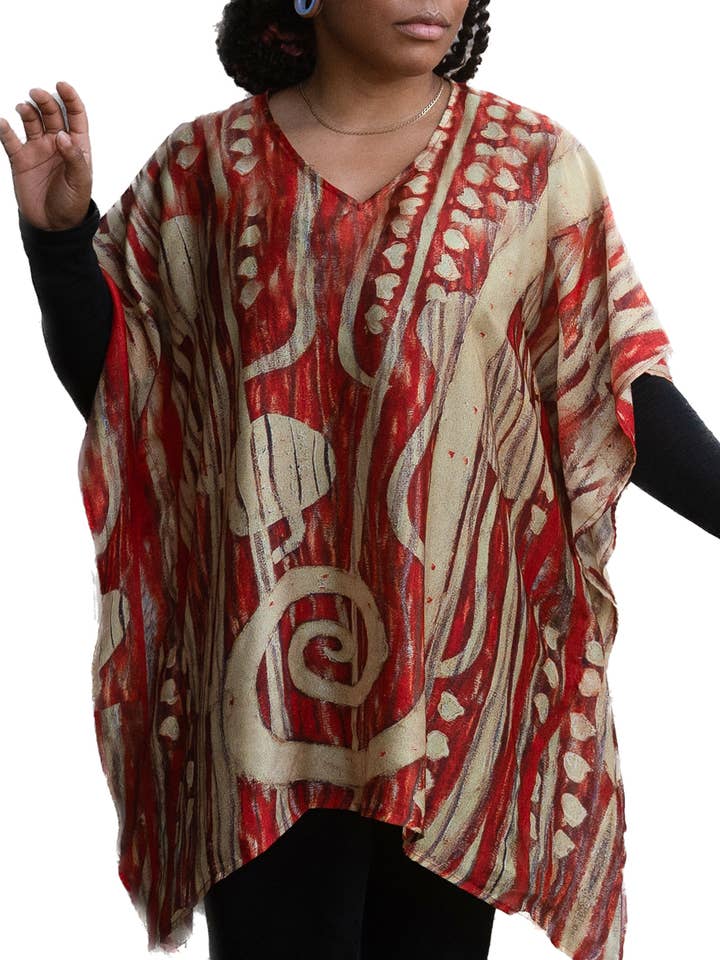 Klimt's rode jurk met popover - converteerbare kunsttop voor wholesale door Breeke