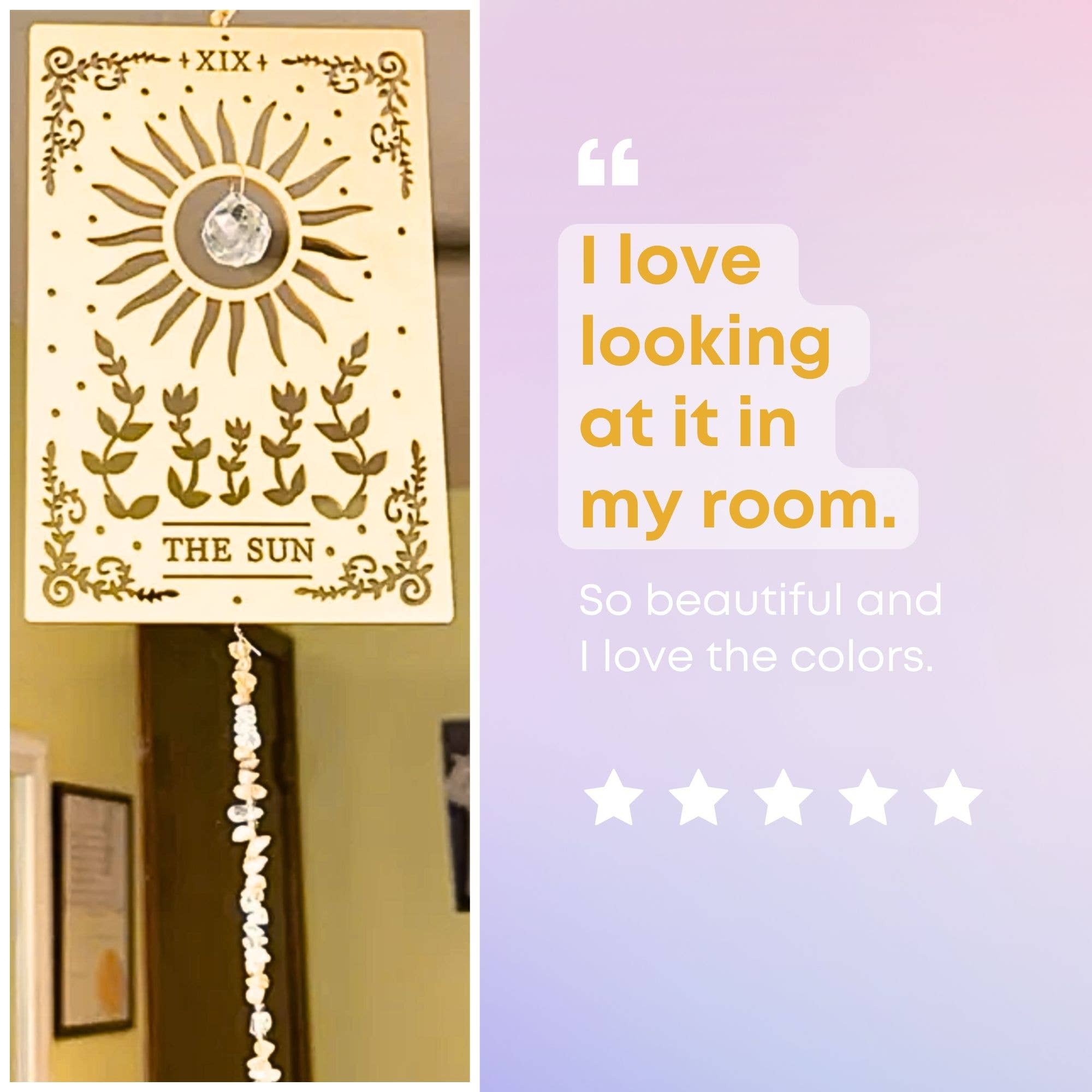 LilAryenne | Jewelry & Suncatchers – Engroshandel Solfanger – Træ Tarot Solfanger - Solkort Gave8