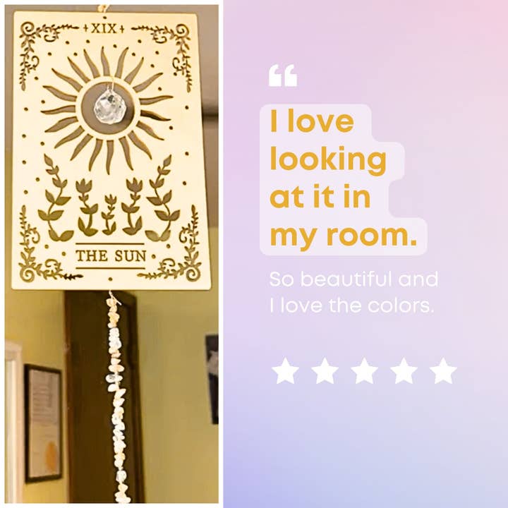 LilAryenne | Jewelry & Suncatchers – Engroshandel Solfanger – Træ Tarot Solfanger - Solkort Gave8