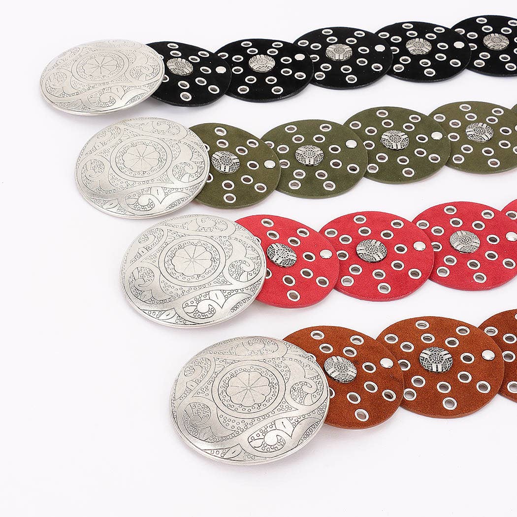 3AM BY H&D ACCESSORIES - Wholesale Belt - Women's - Faux Leather Disc Belt6