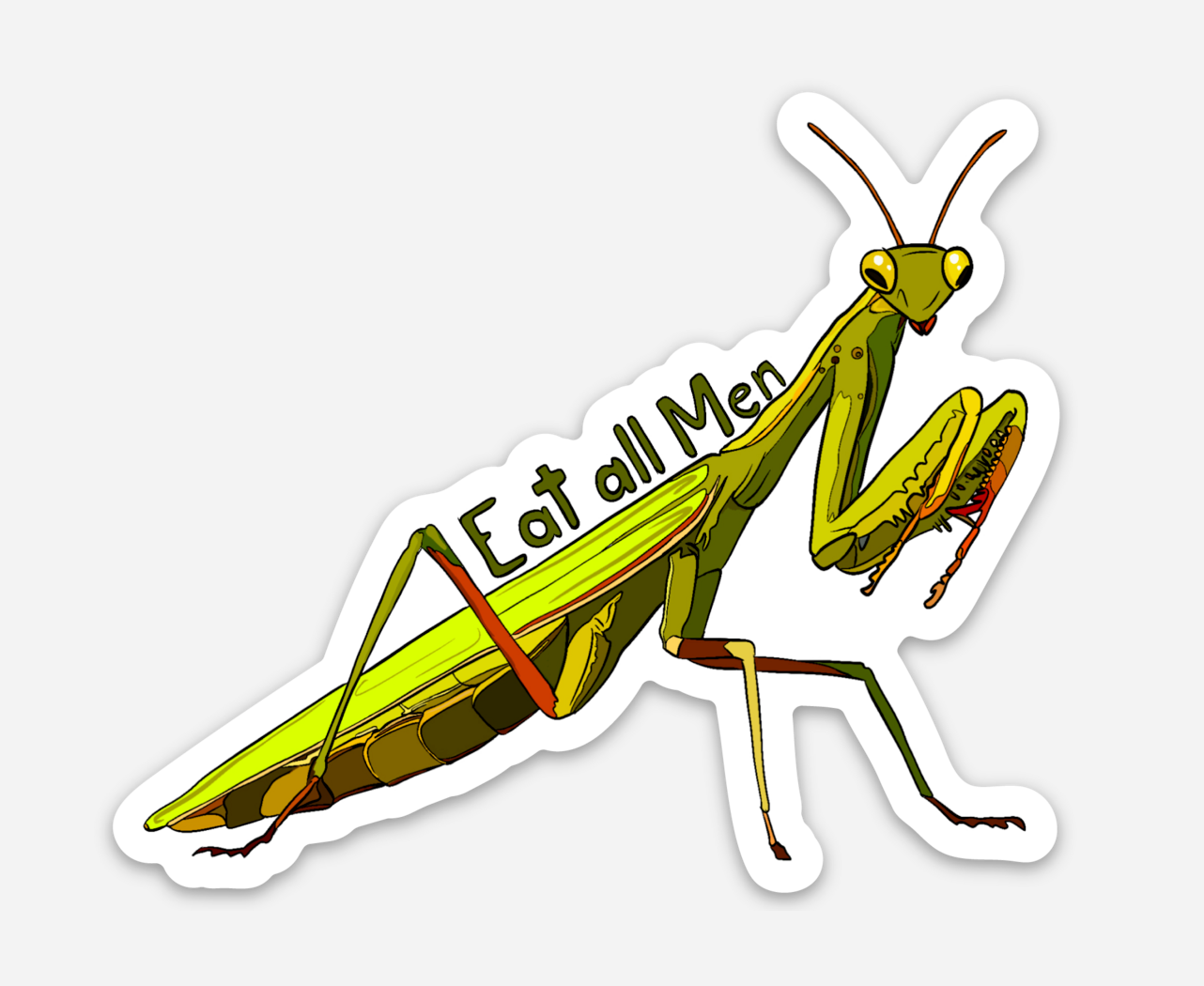 Heartwood Collective - Wholesale Sticker - Eat All Men Praying Mantis Sticker0