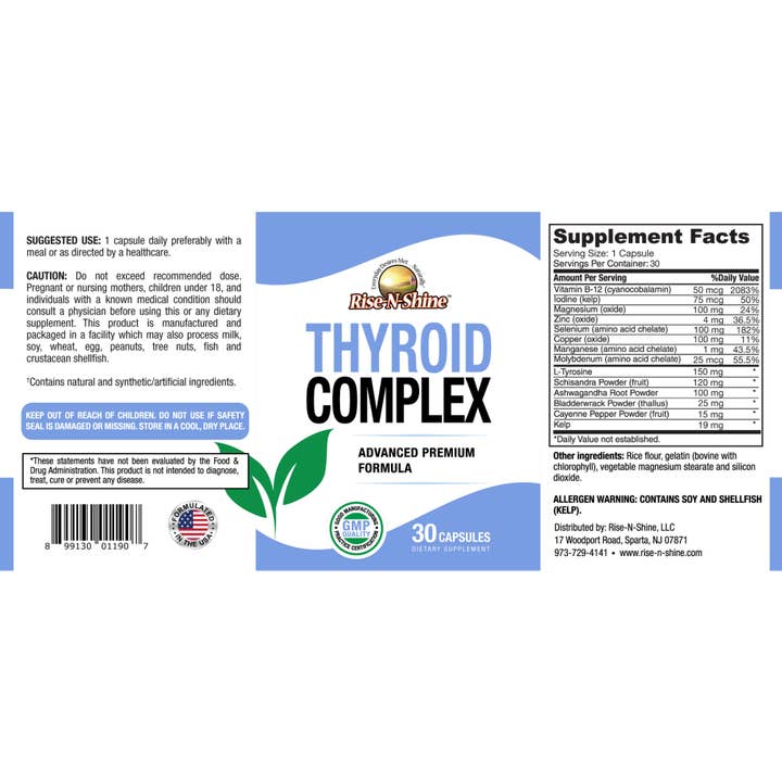 Rise-N-Shine Online – wholesale Oral supplement/vitamin – Thyroid Complex - 30 Ct.