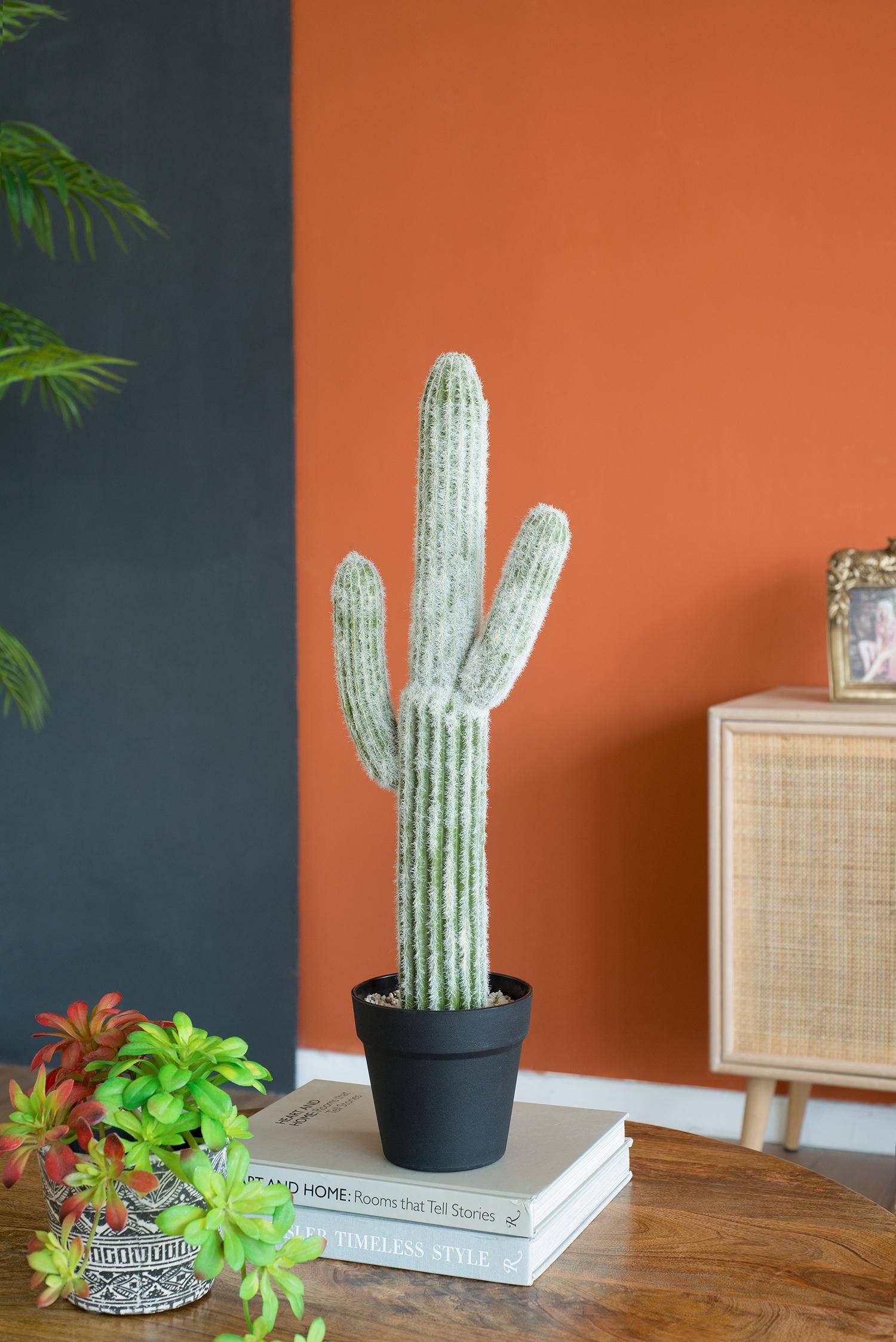 A&B Home Group Inc. - Wholesale Artificial Plant - 8x5x24.5"H Potted Faux Saguaro Cactus - White/Green0