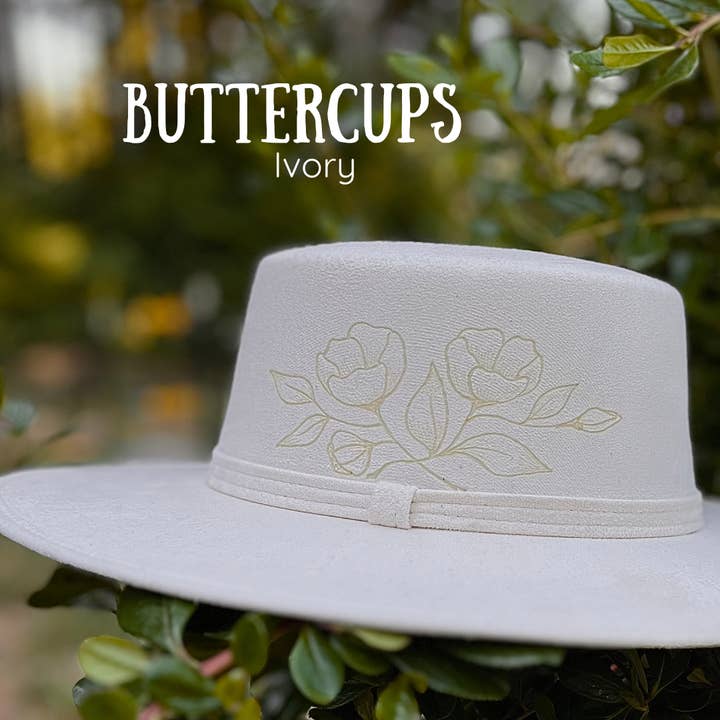 Pacific Wren Art & Design - Wholesale Fedora - Women's - Wood-Burned Wide Brim Hat - Floral Collection8