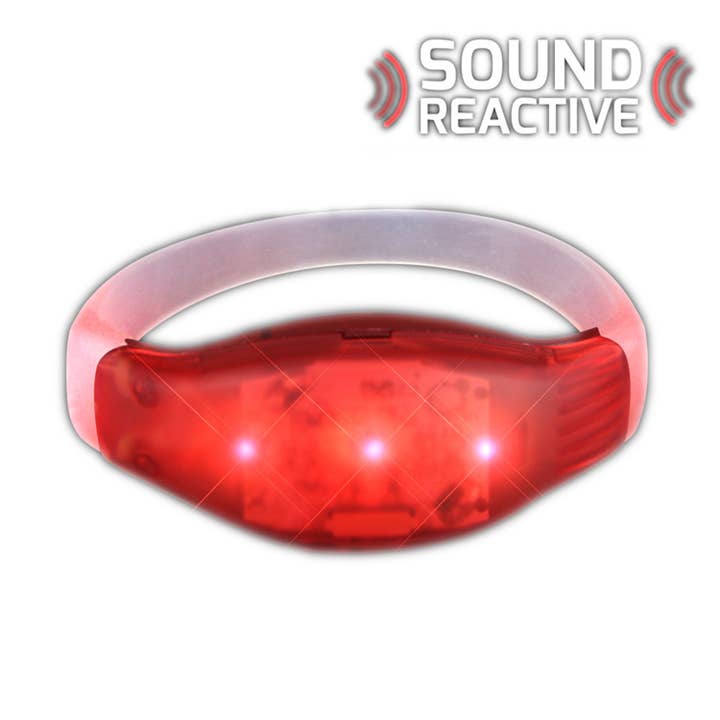 Sound Activated Red LED Bracelet for wholesale by Blinkee.com, LLC