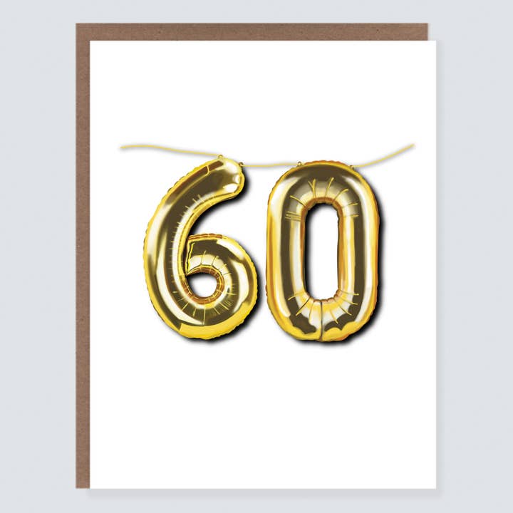 Milestone Birthday Card | 60 Balloon for wholesale by Morgan Swank Studio